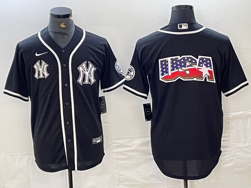 Men New York Yankees Blank Black Second generation joint name Nike 2024 MLB Jersey style 20
